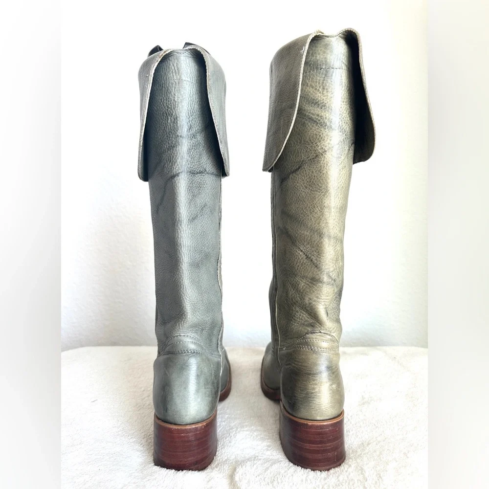FRYE low heel Over‎ the Knee Tall Campus Boots RARE Blue size 7